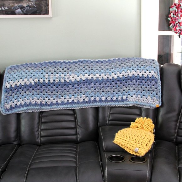 Granny Stripe Crochet Afghan Blanket Throw Baby Crib Cot New Ombre - Picture 1 of 6